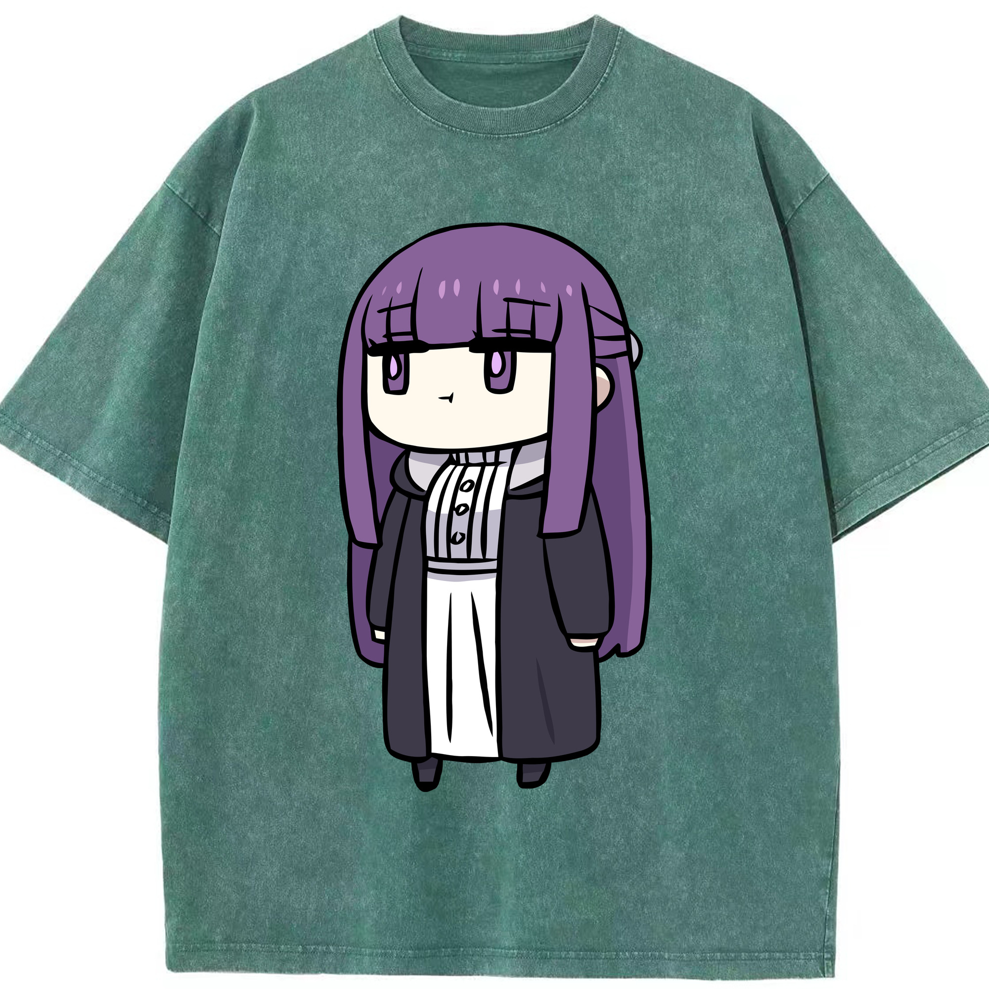 （画像用） 葬送のフリーレン Frieren 綿100% ヴィンテージ風 半袖Tシャツ（フロントプリント）